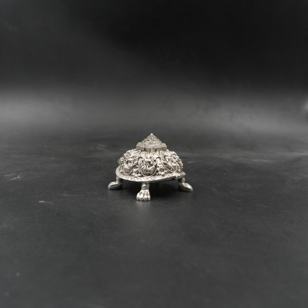 Silver-Plated Ashtalakshmi Tortoise Idol (3.5 Inch)