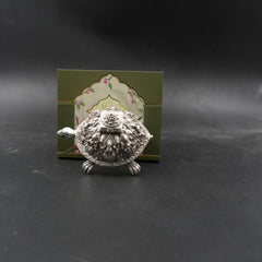 Silver-Plated Ashtalakshmi Tortoise Idol (3.5 Inch)