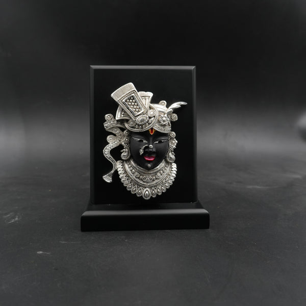 Shrinathji Silver-Plated Murti on MDF Base (6 Inch)