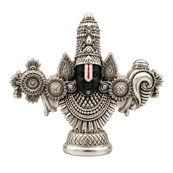 Tirupati Balaji Face 999 Silver-Plated Idol