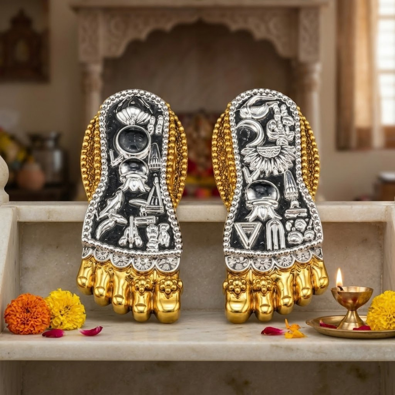 Shri Lakshmi Charan Paduka (Gold & Silver-Plated)
