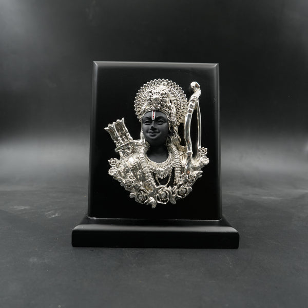 Shri Ram Darshan Silver-Plated Frame on MDF Base