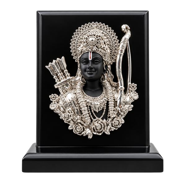 Shri Ram Darshan Silver-Plated Frame on MDF Base