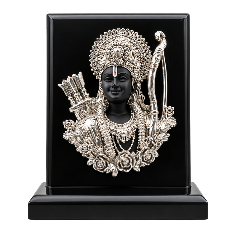 Shri Ram Darshan Silver-Plated Frame on MDF Base