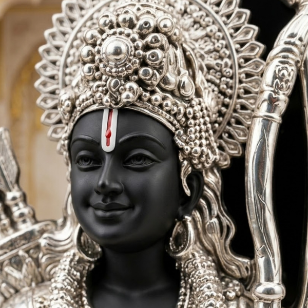 Shri Ram Darshan Silver-Plated Frame on MDF Base