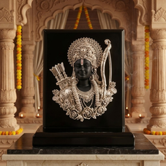 Shri Ram Darshan Silver-Plated Frame on MDF Base