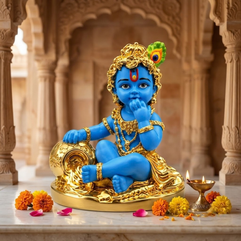 Laddu Gopal Gold-Plated Idol