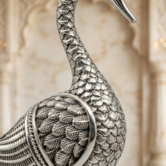 Silver-Plated Swan Pair Decorative Idol