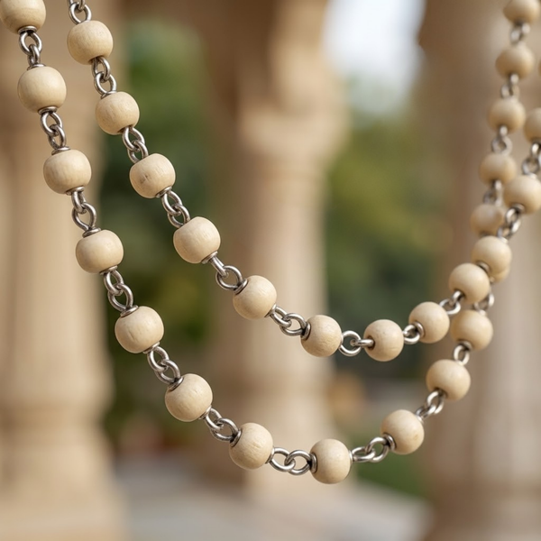 Silver 925 Pure Tulsi Kanti Mala Smaller Size