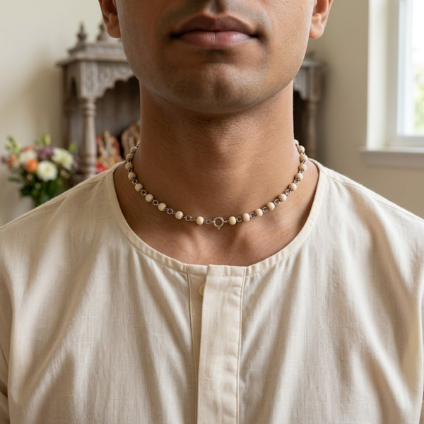Silver 925 Pure Tulsi Kanti Mala Smaller Size