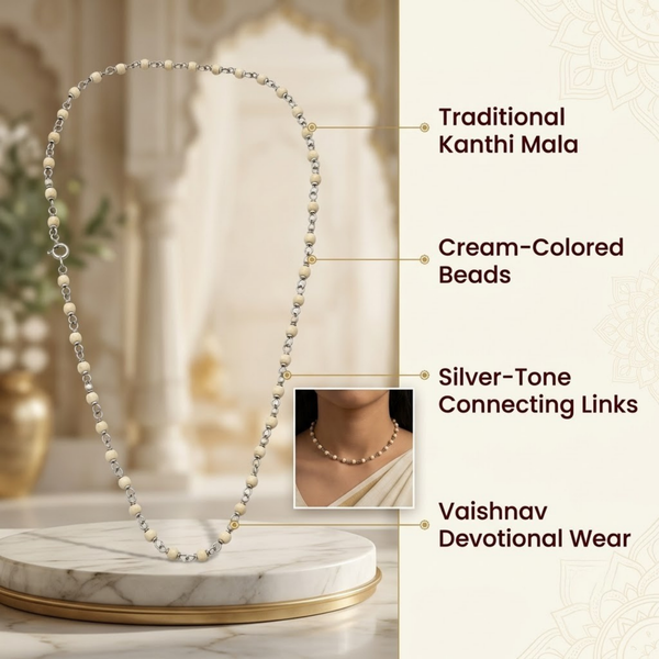 Silver 925 Pure Tulsi Kanti Mala Medium Size