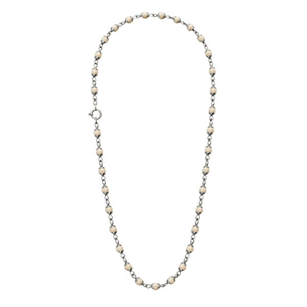 Silver 925 Pure Tulsi Kanti Mala Large Bead with Cap