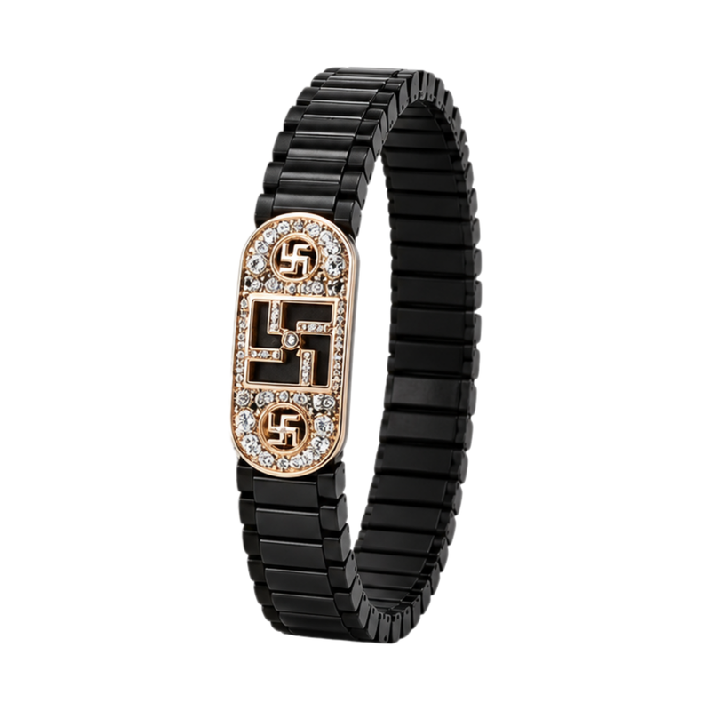 Silver Divine Swastik Watch-Band Bracelet