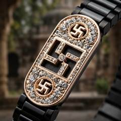 Silver Divine Swastik Watch-Band Bracelet
