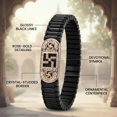 Silver Divine Swastik Watch-Band Bracelet