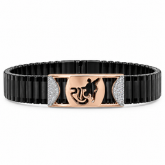 Silver Shri Ram Black Link Bracelet
