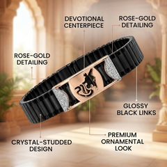 Silver Shri Ram Black Link Bracelet