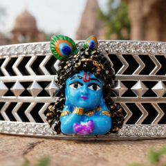 Silver Laddu Gopal with Morpankh Bracelet
