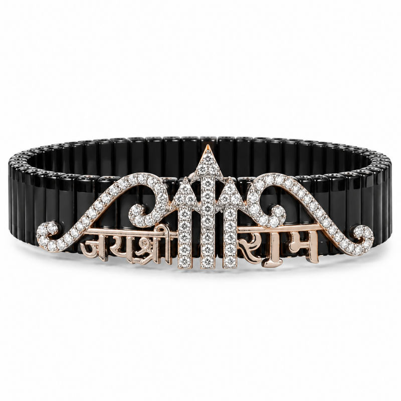 Silver Jai Shree Ram Dhanush Bracelet