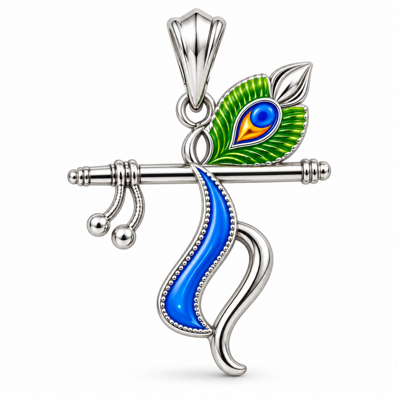 Pure Silver 925 Divine Bansuri Pendant