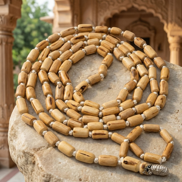 100% Pure Vrindavan Certified Tulsi Japa Mala - 108 Beads Traditional Hindu Prayer Beads for Mantra Chanting & Meditation