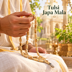 100% Pure Vrindavan Certified Tulsi Japa Mala - 108 Beads Traditional Hindu Prayer Beads for Mantra Chanting & Meditation
