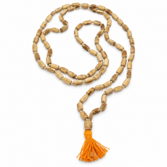 100% Pure Vrindavan Certified Tulsi Japa Mala - Cylindrical Big Dana 108 Beads - Smaller to Bigger Size