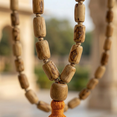 100% Pure Vrindavan Certified Tulsi Japa Mala - Cylindrical Big Dana 108 Beads - Smaller to Bigger Size