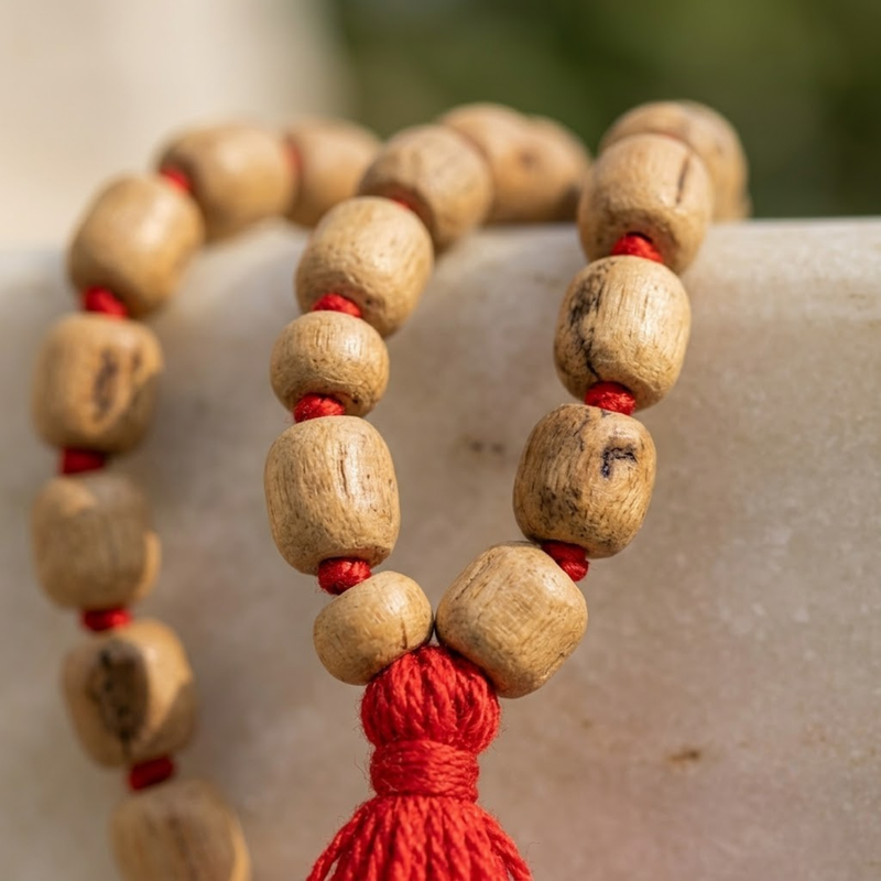 100% Pure Vrindavan Certified Tulsi Japa Mala - Round Dana Kids 108 Beads - 6 mm size