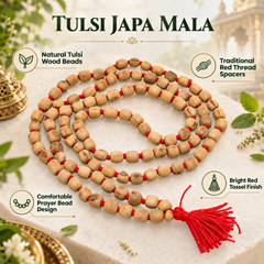 100% Pure Vrindavan Certified Tulsi Japa Mala - Round Dana Kids 108 Beads - 6 mm size