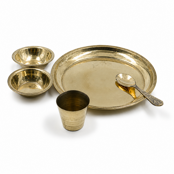 Brass Bhog Offering Set 4.5 Inch