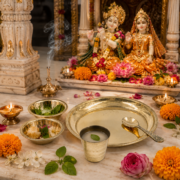 Brass Bhog Offering Set 4.5 Inch