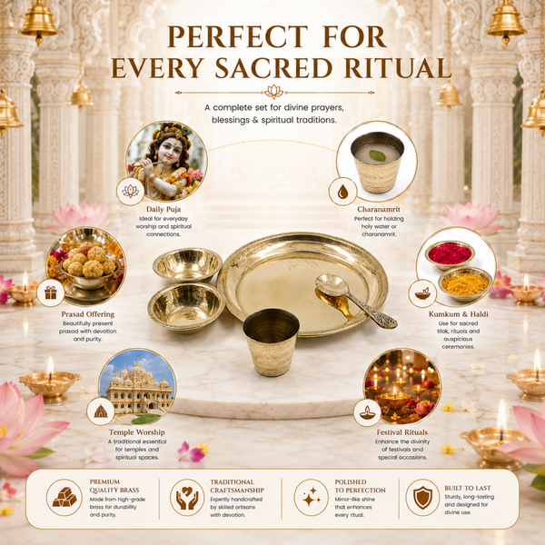 Brass Bhog Offering Set 4.5 Inch
