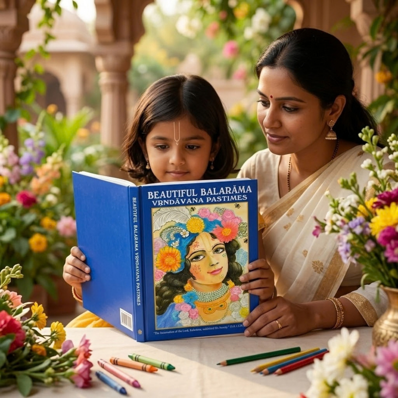 Beautiful Balarama Vrindavan Pastimes Colouring Book (English)