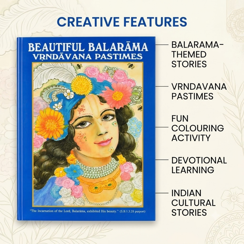 Beautiful Balarama Vrindavan Pastimes Colouring Book (English)