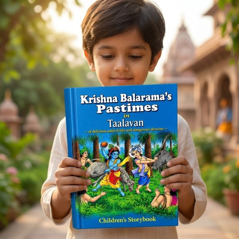 Lord Krishna and Balaram in Taalavan Krishna Story Book (English)