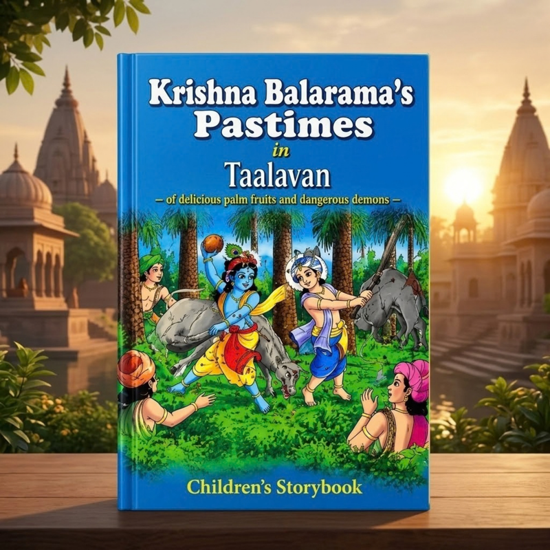 Lord Krishna and Balaram in Taalavan Krishna Story Book (English)