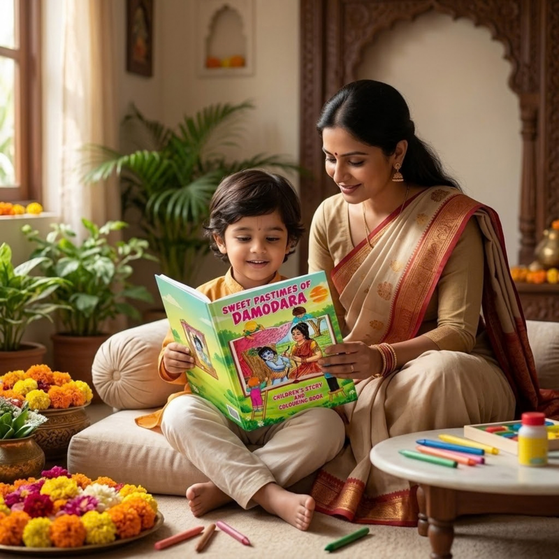 Lord Damodara Sweet Pastimes Colouring & Story Book (English)