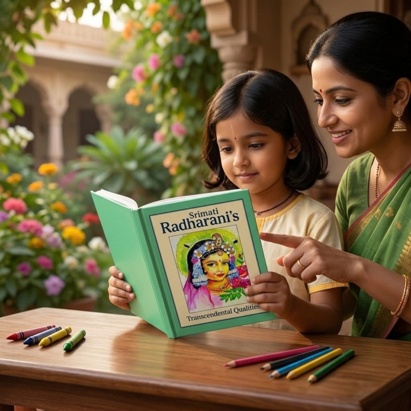 Srimati Radharani's Transcendental Qualities Colouring Book (English)