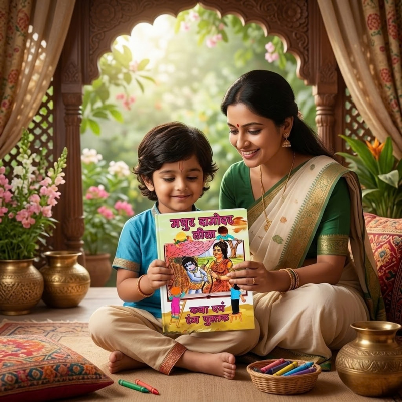 Madhur Damodar Lila Colouring & Story Book (Hindi)