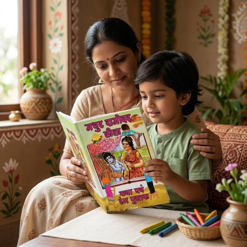 Madhur Damodar Lila Colouring & Story Book (Hindi)
