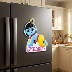 Radha Madhav Glass Fridge Magnet