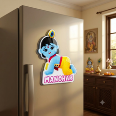Radha Madhav Glass Fridge Magnet