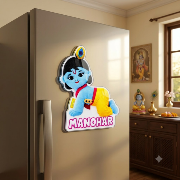 Radha Madhav Glass Fridge Magnet