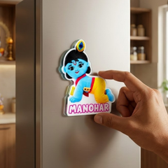 Radha Madhav Glass Fridge Magnet