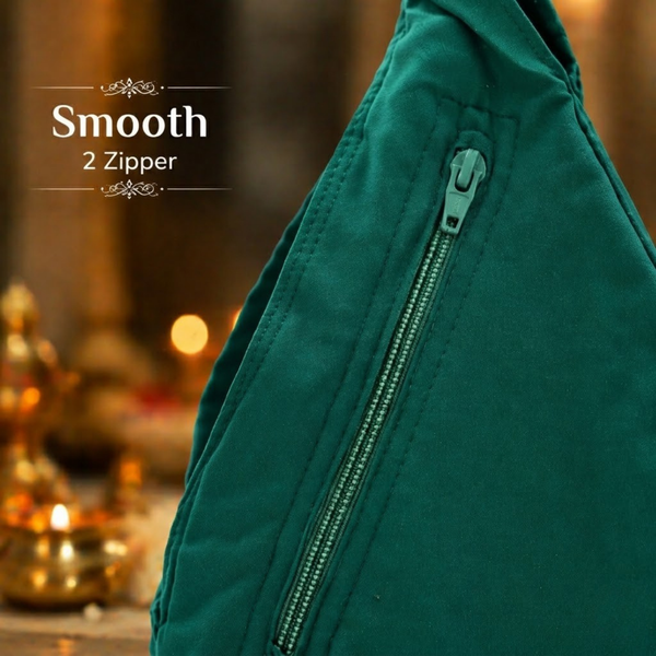 Heavy Cotton Japa Mala Bag with Dual Zipper