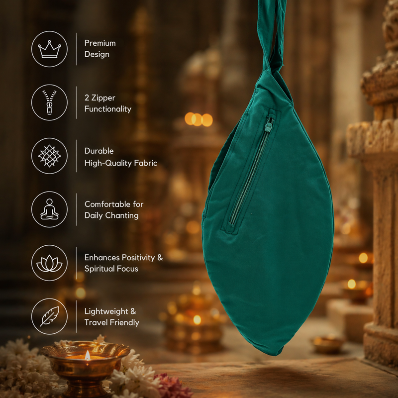 Heavy Cotton Japa Mala Bag with Dual Zipper