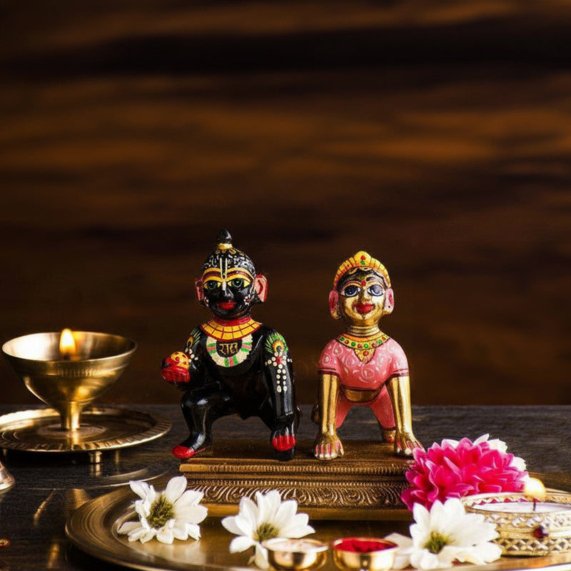 Brass Laddu Gopal Idol Antique Black Finish Size No 6