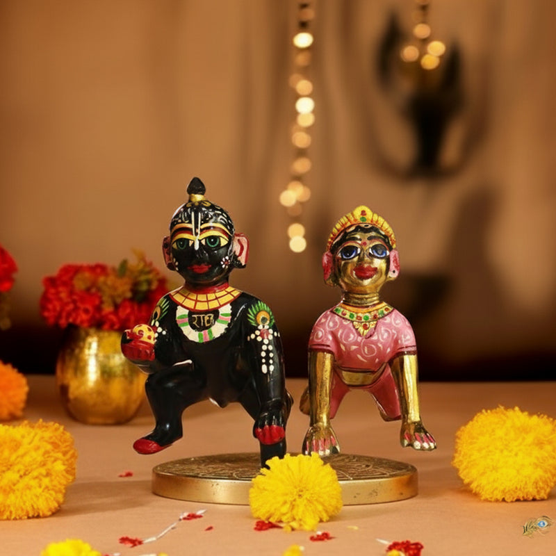 Brass Laddu Gopal Idol Antique Black Finish Size No 6