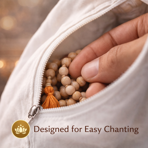 Classic White Japa Mala Bag